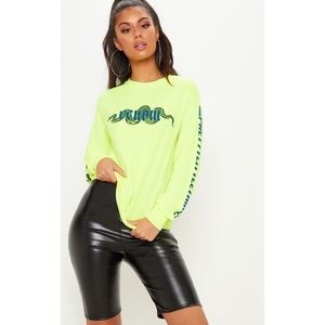 Faux leather bike shorts